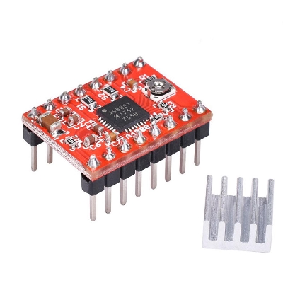 Picture of RED A4988 A-4988 4988 Stepper Motor Driver Module With Heat Sink Stepper Motor Driver For 3D Printer Control Board Electronics Circuitry & Parts