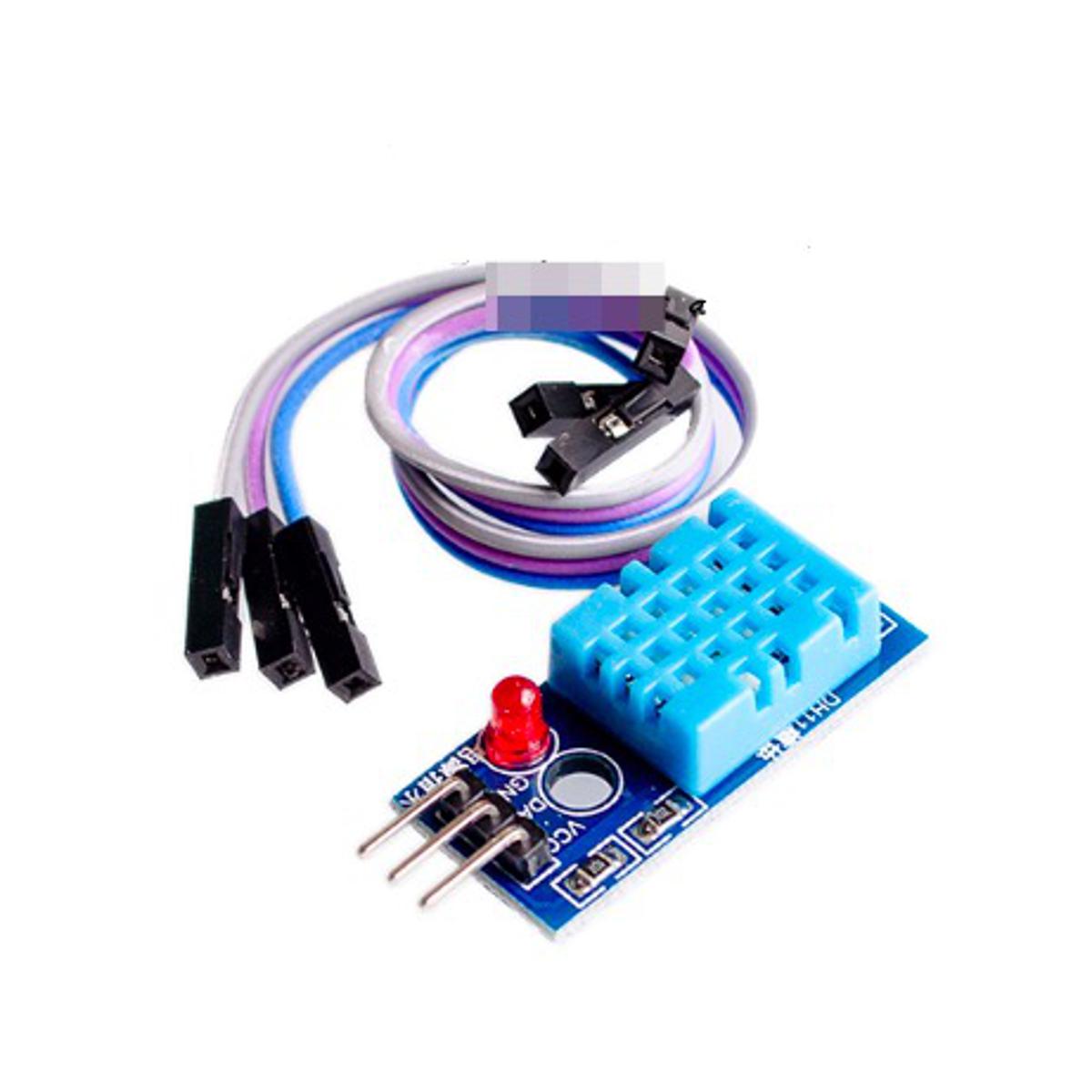 Picture of DHT11 DHT-11 DC 3.3V-5V 3 Pin Temperature & Relative Humidity Sensor Module With Matching Cables Digital Temperature Humidity Sensor Module For Arduino Raspberry Pi DIY Kit - Multi Plug - Multi Plug