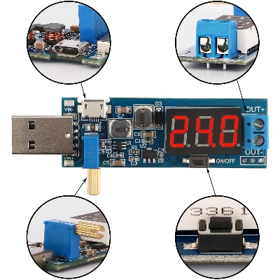 Picture of HW-132 BUCK BOOST 2 In 1 Convert DC DC Step Down Buck With Step Up Boost Module Adjustable Adapters DC 3.5-12V To 1.2-24V Power Supply Voltage Regulator 5V To 3.3V 9V 12V 18V 24V