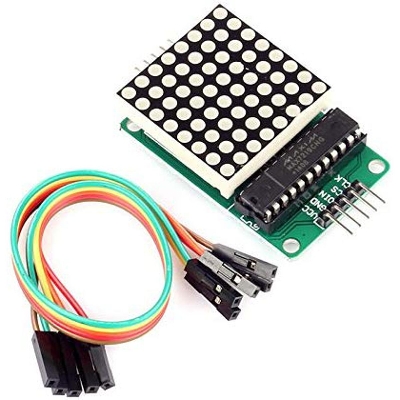 Picture of MAX7219 MAX 7219 Dot Matrix Module For Arduino Microcontroller 8x8 Dot Display With 5 Pin Cables Line Display Electronics Circuitry & Parts