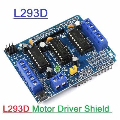 Picture of BLUE L293D L-293D 293D Stepper Motor Driver Board Control Shield Module Motor Drive Expansion Board 4.5-16V DC For Arduino Uno Mega Electronics Circuitry & Parts