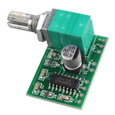 Picture of Volume Control Pot Potentiometer Switches With PAM8403 PAM-8403 8403 2.5V To 5V 2 Channel Mini 3W+3W Stereo Audio Amplifiers Board 3W Dual Channels 2x3W