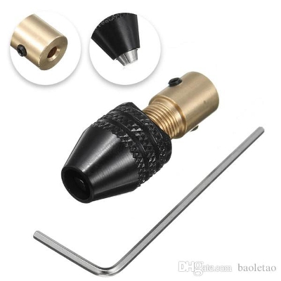 Picture of THREE JAW Universal Mini Drill Chucks Set 0.3-3.5mm Electric Motor 3.17mm Shaft Hole Micro Clamp Socket Adapters Three Jaw Head 0.3-3.5mm Brass Copper Center 3.17mm Motor Shaft Hole