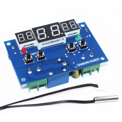 Picture of XH-W1401 W1401 Intelligent Digital Display Temperature Controller Upper Lower Limit Setting Three Window Synchro-nization Display Thermostat Controller Incubator Switches DC 12V Waterproof NTC Probe