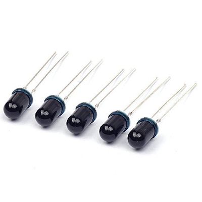 Picture of 10Pcs- 5mm BLACK LED IR RECEIVER LED Sensor 5mm 940nm IR LED Lights Infrared Receivers RX LED Sensor Lights 5mm For Electronics TV Camera Remote Control