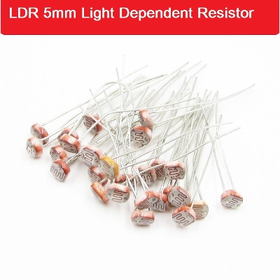 Picture of 5Pcs- LDR 5mm Diameter Photoresistor Photo Cell Light Dependent Resistor 5mm LDR Sensor Switches For Night Light Street Light Sensor Automatic Headlight Dimmer Control Photo Light Sensitive Resistor