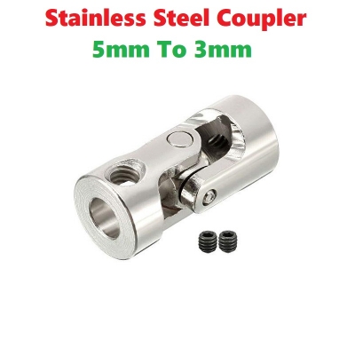 Picture of 5-3mm STEEL Stainless Steel Coupler 5mm To 3mm Universal Joint Motor Shaft Coupling Connector For Electric Toy Car 775 DC Motor DIY