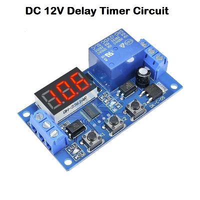 Picture of 12V Delay Timer Circuit DC-12V DC12V Infinite Cycle Delay Timing Timer Relay ON OFF Switches Loop Module Timer Cycle Control Multifunction Circuit With LED Display