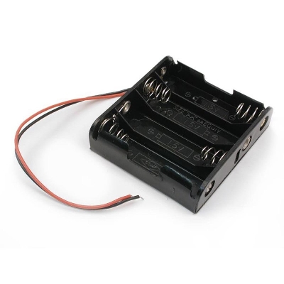 Picture of AA 4 Tank Battery Holder AA 4 Tank Rechargeable Battery Holder 14500 Four Slot Plastic Storage Box Case With Leads Cable Wire