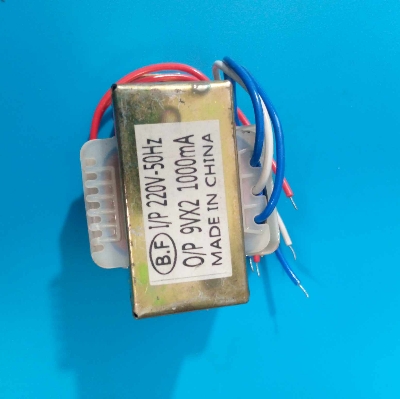 Picture of 1Amp 9V Transformer 9V-0-9V 1000mA Input AC 220V 50Hz Output DC 9V Volt 1A Step Down Transformers For Power Supplies Adapters Electronics Project DIY