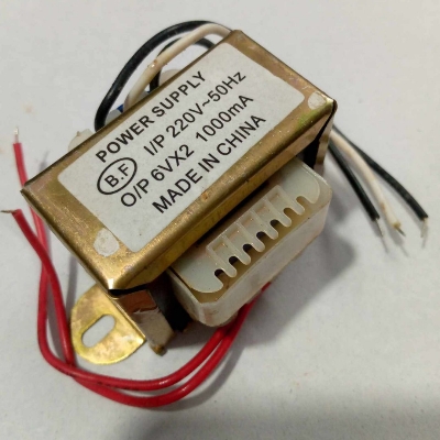 Picture of 1Amp 6V Transformer 6V-0-6V 1000mA Input AC 220V 50Hz Output DC 6V Volt 1A Step Down Transformers For Power Supplies Adapters Electronics Project DIY - Multi Plug - Multi Plug