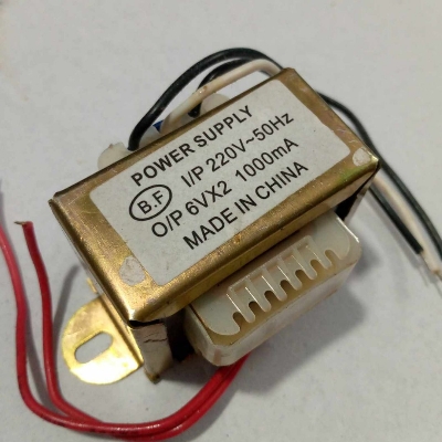 Picture of 1Amp 6V Transformer 6V-0-6V 1000mA Input AC 220V 50Hz Output DC 6V Volt 1A Step Down Transformers For Power Supplies Adapters Electronics Project DIY - Multi Plug - Multi Plug