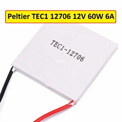 Picture of Peltier 12706 Peltier TEC112706  Peltier Module 12V 12706 60W 6A 40mm Thermoelectric Cooler Peltier Cooling Refrigeration Module With Leads Cables