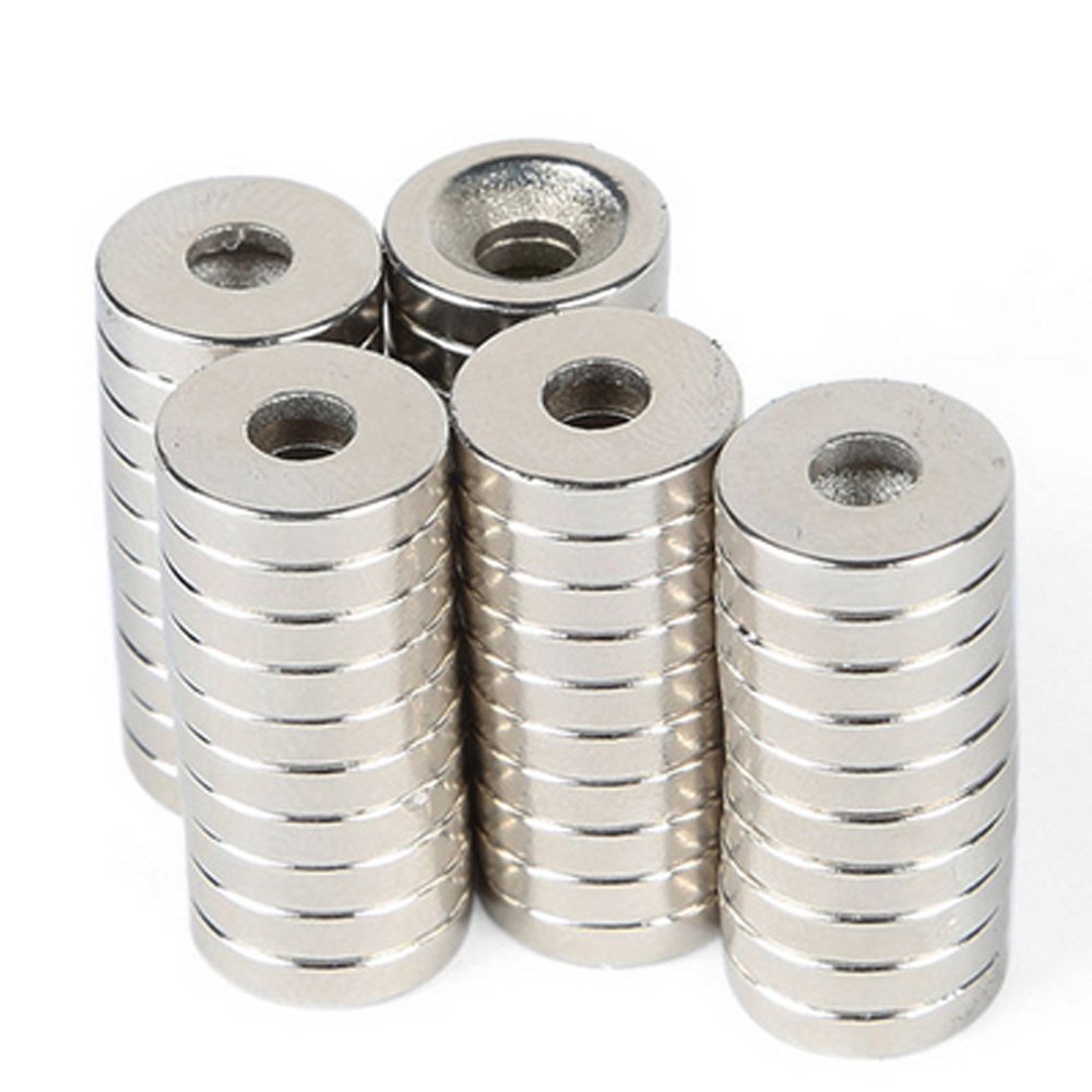 Picture of 15mm Disc Neodymium Magnet 15x3mm With Countersunk Hole Industrial Super Strong Neodymium Magnets Super Strength Permanent NdFeB N35 Magnet For