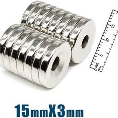 Picture of 15mm Disc Neodymium Magnet 15x3mm With Countersunk Hole Industrial Super Strong Neodymium Magnets Super Strength Permanent NdFeB N35 Magnet For