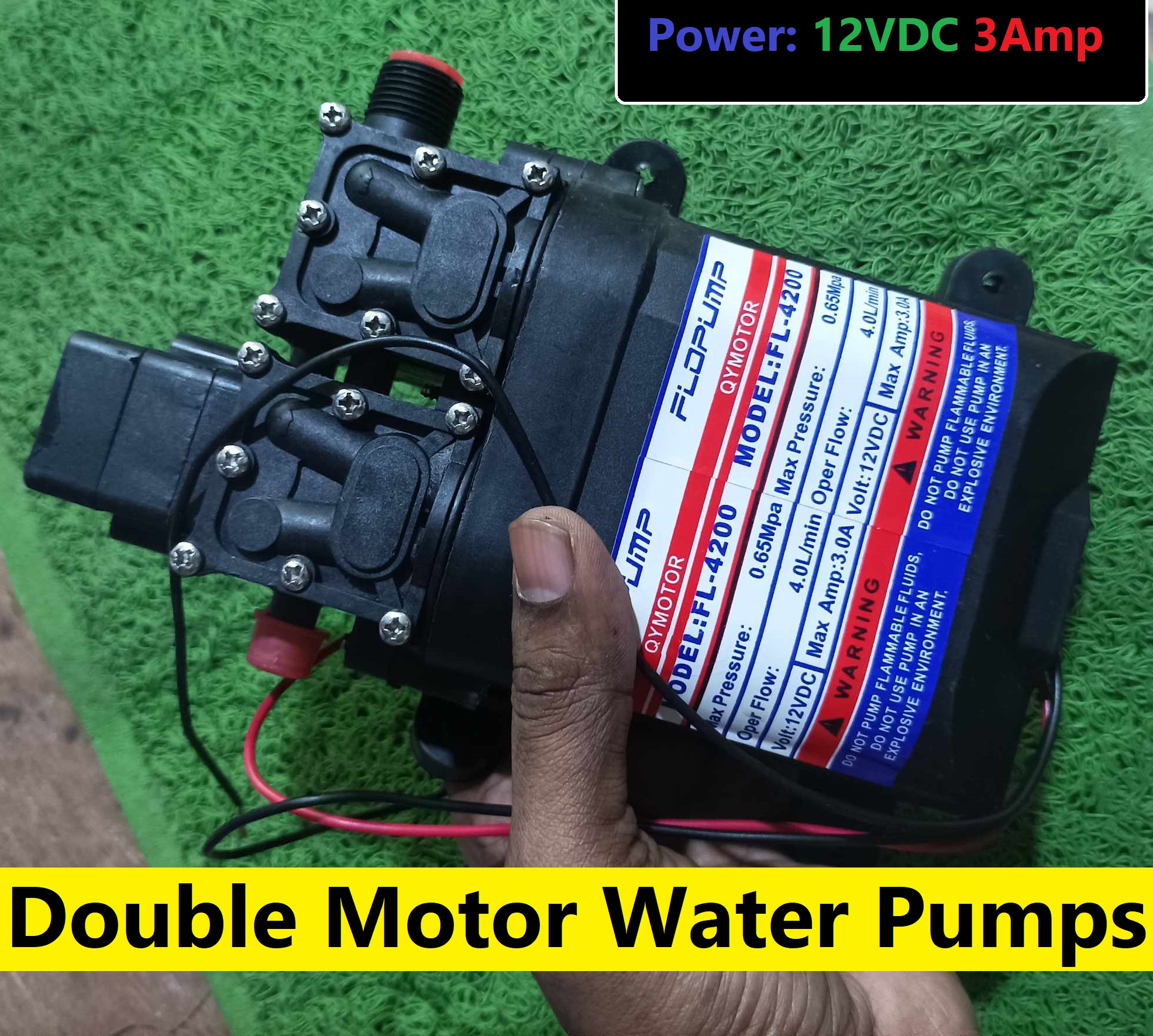 Picture of Double Motor Water Pumps DC 12v 3A 160W For Bike Car Washing Water Pump Garden Irrigation High Pressure Water Pumps