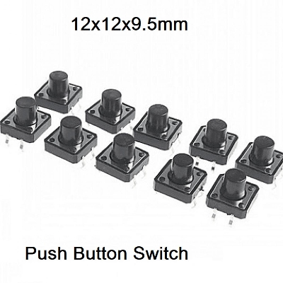 Picture of 5Pcs- Momentary Push Button Switch 12x12x9.5mm 4P 4Pin On Off Panel Momentary Tactile Tact Push Button Micro Switch Self Reset DIP Top Copper Push Switch