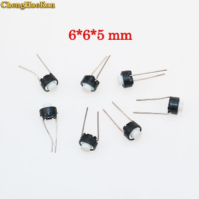 Picture of 10Pcs- Round Momentary Push Button Switch 6x6x4.3mm 2P 2Pin On Off Momentary Tactile Tact Push Button Micro Switch Self Reset PCB Vertical Round Long Terminal Switch