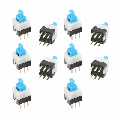 Picture of 10Pcs- Momentary 6 Pin Push Button Square 8x8x12mm 6Pin DIP 0.1A 30V DC Mini Momentary Push Button On Off Multimeter Switches Power Micro Push Switches On/Off