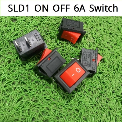 Picture of 5Pcs - SLD1 6A 2Pin RED BLACK Color MICRO ON OFF Switch 2 Pin 6A 250VAC 2 Positions SPDT ON OFF Boat Rocker Switches Power Rocker Switches Electronic Projects