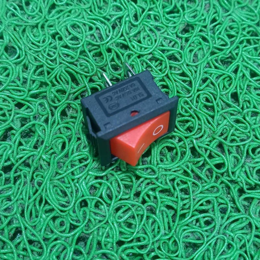 Picture of 5Pcs - SLD1 6A 2Pin RED BLACK Color MICRO ON OFF Switch 2 Pin 6A 250VAC 2 Positions SPDT ON OFF Boat Rocker Switches Power Rocker Switches Electronic Projects
