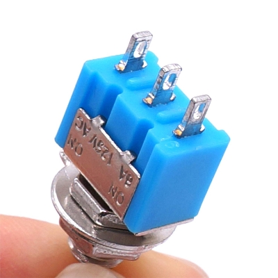 Picture of 10mm Long HEAD 3Pin Self-Lock TOGGLE Switch MTS202 AC 125V 6A 3 Pin 3 Positions SPDT ON-OFF-ON Miniature Toggle Switch With 10mm Handle For Car Bus Truck CNG