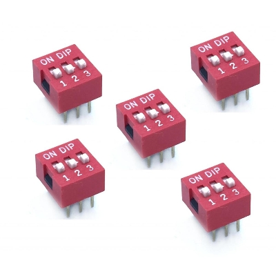 Picture of 3Pcs- DIP 3 Position DIP Switches 3 Position 2.54mm Pitch Horizontal DIP Switch Three Positions Piano Type Dial DIP Slide Switch For Electronics Circuit PCB