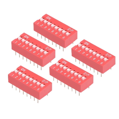 Picture of 2Pcs- 8 Position DIP Switches 2.54mm Pitch Horizontal DIP Switch Eight Positions Piano Type Dial DIP Slide Switch For Electronics Circuit PCB
