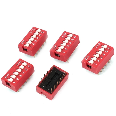 Picture of 3Pcs- 6 Position DIP Switches 2.54mm Pitch Horizontal DIP Switch Six Positions Piano Type Dial DIP Slide Switch For Electronics Circuit PCB