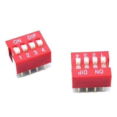 Picture of 3Pcs- DIP 4 Position DIP Switches 4 Position 2.54mm Pitch Horizontal DIP Switch Four Positions Piano Type Dial DIP Slide Switch For Electronics Circuit PCB