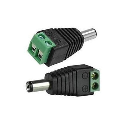 Picture of 2Pcs- MALE 2 Pin Screw Terminal With BARREL Type 2.1mm Male DC Power Socket 5V 12V 24V 5.5x2.1mm Plug To Power Supply Male Socket Adapters For LED Strip Cables