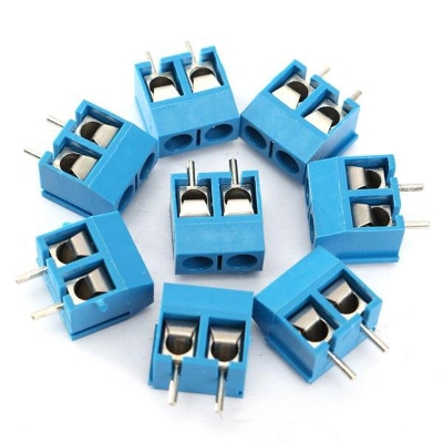Picture of 5Pcs- 2Pin BLUE Color KF301-2P 2 Pin Plug-In PCB Mount Straight Screws Terminal Block Connector 5.08mm Pitch Socket Strips For Electronics Cables Connectors Terminals