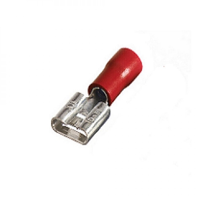 Picture of 10Pcs- RED BLUE Easy Battery Connectors Insulated Female 4mm Spade Quick Battery Disconnectors Wire Terminal Crimps Terminals Nylon Wiring Kit For Battery Cables Connections
