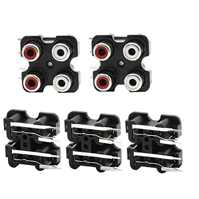 Picture of 2Pcs- 4 Positions FEMALE Stereo Audio Video Socket 4 Positions AV RCA Female Socket Connector PCB Panel Mount Adapters For Audio Video Speakers DIY