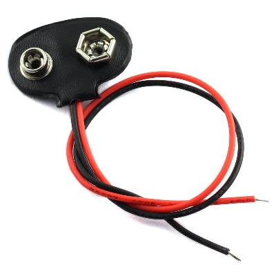 Picture of 2Pcs- 9V Battery Connector BLACK Color DC 9V Battery Clip Connector Leads Socket 6F22 Battery Holder Snap Cables 9 Volt For Arduino Electronics Projects Power Supply