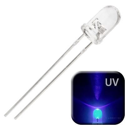 Picture of Quirky Finds - 5Pcs- UV Money Checker LED Ultra Bright Clear Transparent DC 3V 20mA 5mm Purple UV LED Diode Lights Emitting Diodes