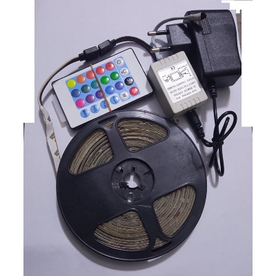 Picture of Multicolor DC 12v Remote Control RGB LED Strip Color Changing Light For Bedroom Living Room Party Decoration LED Strip Lighting