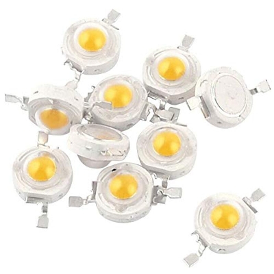 Picture of 10Pcs- 8mm Bead Diameter WHITE Color 3 Watt DC 3.7V Ultra Bright White 3W COB LED SMD Chip 3.7V DIY LED Light Bulbs