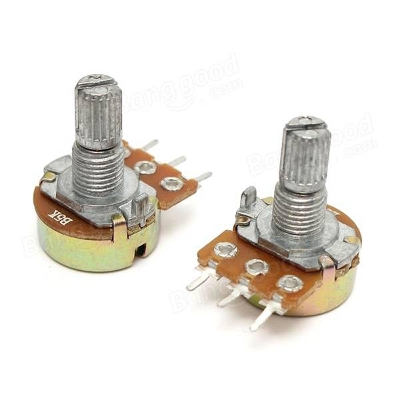 Picture of 2Pcs- 3 Pin 5K Potentiometer Panel Mount 5K Ohm 1/2 Watt 3 Terminal Leads Single Gang Linear Taper Rotary Potentiometer 5K Ohm Adjustable Variable Resistor Volume Pot
