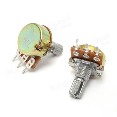 Picture of 2Pcs- 3 Pin 1M Potentiometer Panel Mount 1M Ohm 1/2 Watt 3 Terminal Leads Single Gang Linear Taper Rotary Potentiometer 1M Ohm Adjustable Variable Resistor Volume Pot