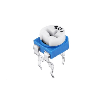 Picture of 10Pcs- RM065 RM-065 VR 1M Ohm 105 Potentiometer Trimmer Trim Pot 1M Ohm 105 Trimpot Variable Resistor Top Adjustment Single Turn 6mm V/R 3 Pin Leads Terminals 