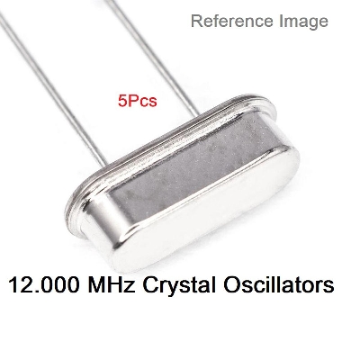 Picture of 5Pcs- 12MHz Crystal Oscillators 12.000MHz Mini Passive Resonator 12MHz Inline Feet Passive Components Crystal Electronics Circuitry & Parts