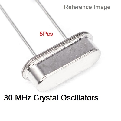 Picture of 3Pcs- 30MHz Crystal Oscillators 30.000MHz Mini Passive Resonator 30.000MHz Inline Feet Passive Components 2 Pin Leads Connections Leg