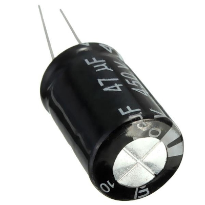 Picture of 2Pcs- 47uF 450V Electrolytic Capacitor 47uF 450V Radial Polarized Aluminum Electrolytic Capacitors 2 Pin Leads Connections Leg