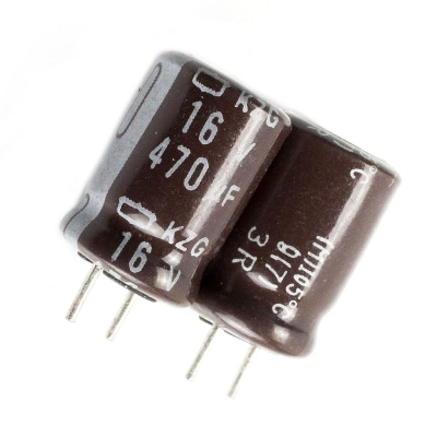 Picture of 10Pcs- 470uF 16V RADIAL Electrolytic Capacitor 470uF 16V Radial Polarized Aluminum Electrolytic Capacitors 2 Pin Leads Connections Leg