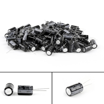 Picture of 2Pcs- 33uF 400V RADIAL Electrolytic Capacitor 33uF 400V Radial Polarized Aluminum Electrolytic Capacitors 2 Pin Leads Connections Leg