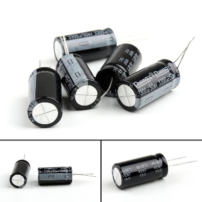 Picture of 3300uF 50 RADIAL Electrolytic Capacitor 3300uF 50V Radial Polarized Aluminum Electrolytic Capacitors 2 Pin Leads Connections Leg