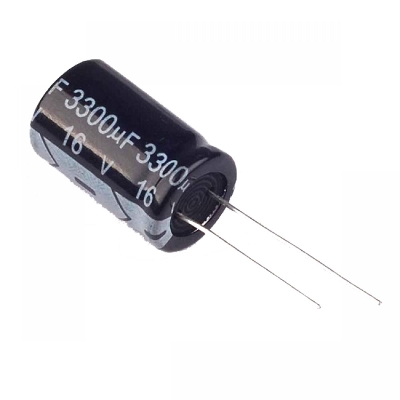 Picture of 2Pcs- 3300uF 16V RADIAL Electrolytic Capacitor 3300uF 16V Radial Polarized Aluminum Electrolytic Capacitors 2 Pin Leads Connections Leg