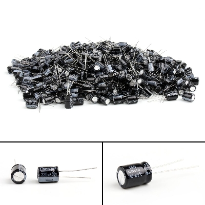 Picture of 5Pcs- 220uF 50V RADIAL Electrolytic Capacitor 220uF 50V Radial Polarized Aluminum Electrolytic Capacitors 2 Pin Leads Connections Leg