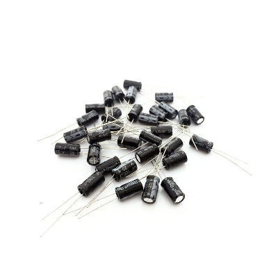 Picture of 20Pcs- 100uF 25V RADIAL Electrolytic Capacitor 100uF 25V Radial Polarized Aluminum Electrolytic Capacitors 2 Pin Leads Connections Leg